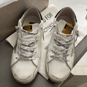 Golden Goose superstar classic white silver black size 40